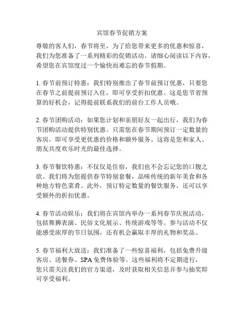 宾馆春节促销方案