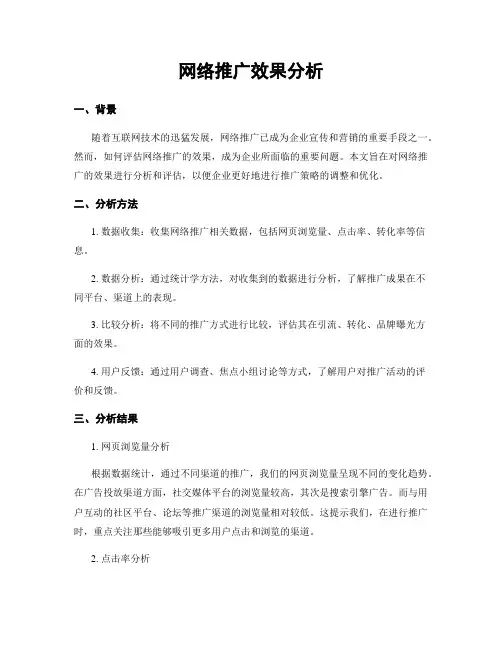 网络推广效果分析