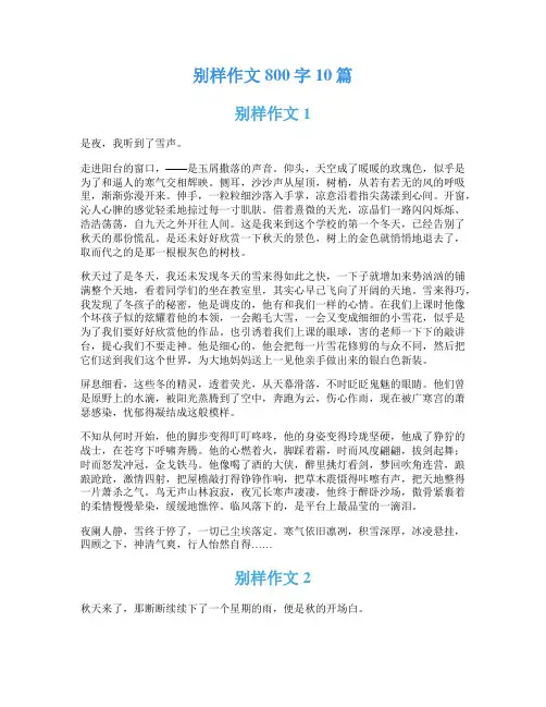 别样作文800字10篇