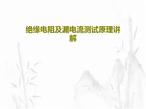 绝缘电阻及漏电流测试原理讲解PPT共34页