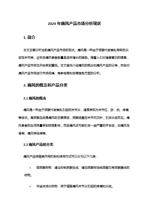 2024年痛风产品市场分析现状