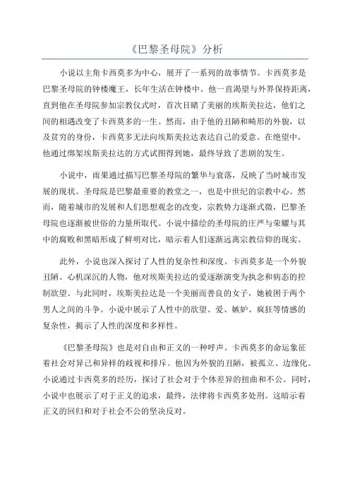 《巴黎圣母院》分析