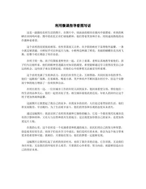 利用微课指导看图写话