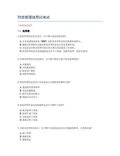 财务管理信息化考试