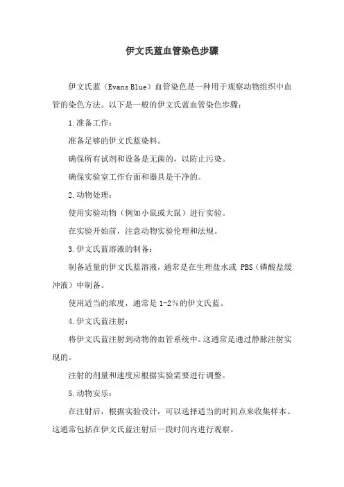 伊文氏蓝血管染色步骤