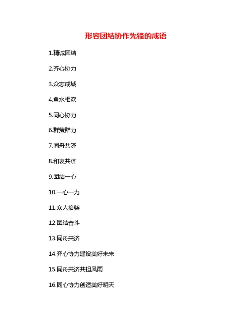 形容团结协作先锋的成语