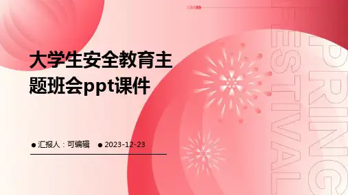 大学生安全教育主题班会ppt课件