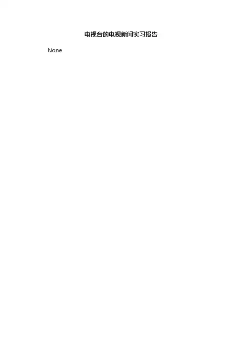 电视台的电视新闻实习报告