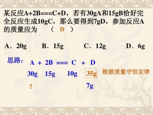利用化学方程式的简单计算