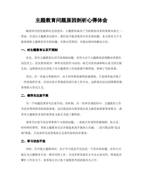 主题教育问题原因剖析心得体会