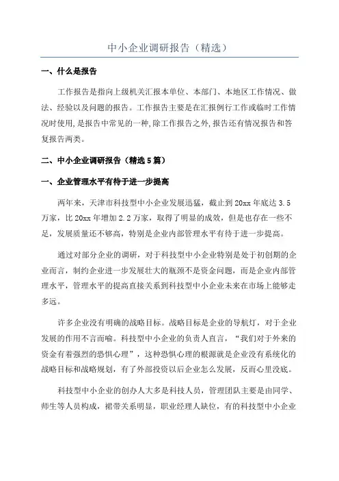 中小企业调研报告(精选)