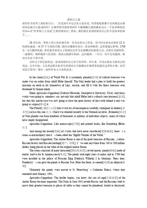 琥珀宫之迷——精选推荐