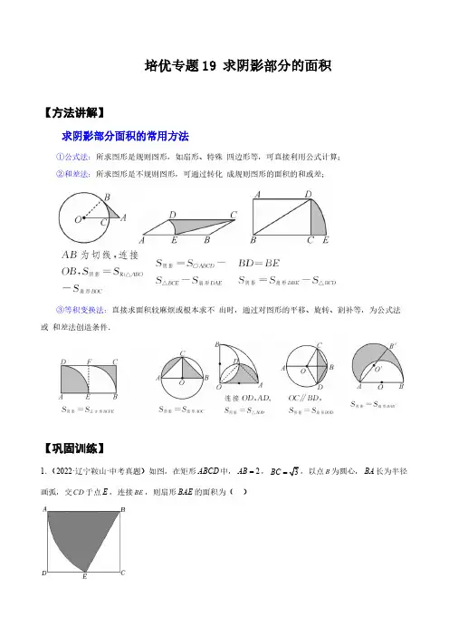 培优专题19 求阴影部分的面积-解析版