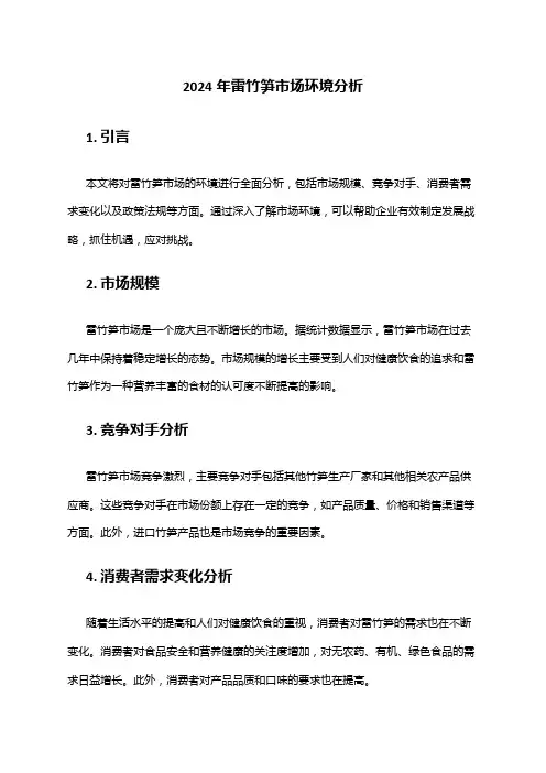 2024年雷竹笋市场环境分析
