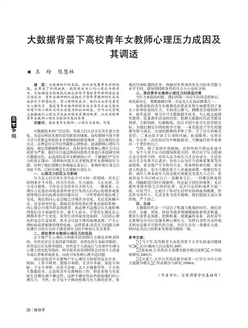 大数据背景下高校青年女教师心理压力成因及其调适