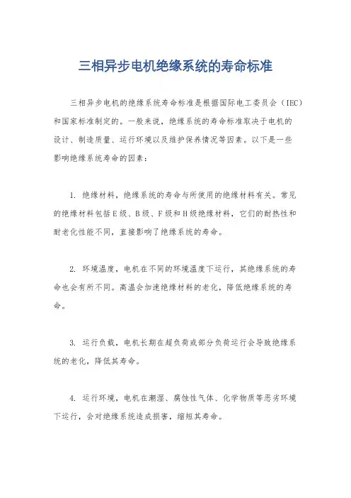 三相异步电机绝缘系统的寿命标准