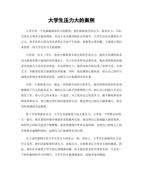 大学生压力大的案例