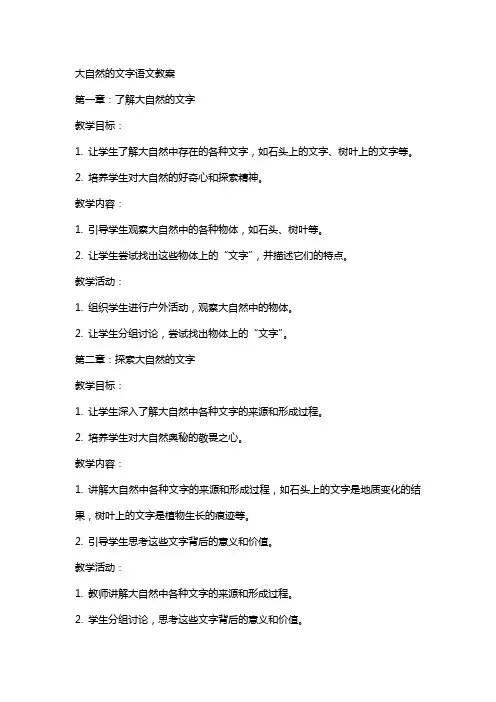 大自然的文字语文教案