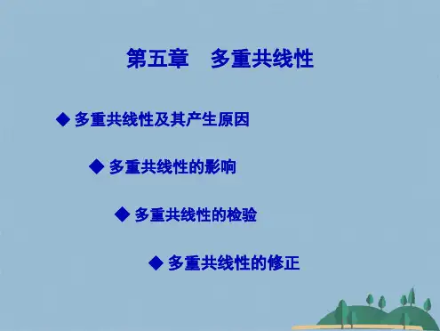 第五  多重共线性(共54张PPT)