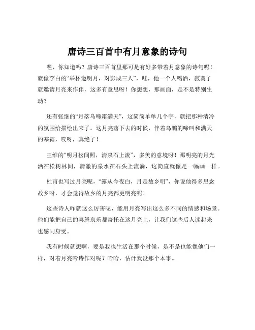 唐诗三百首中有月意象的诗句