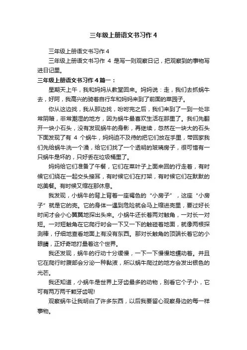 三年级上册语文书习作4