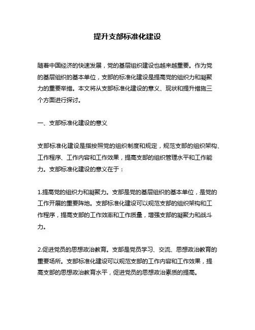 提升支部标准化建设