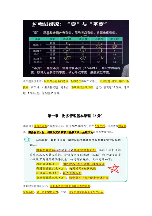 2022年财务管理知识点-整理