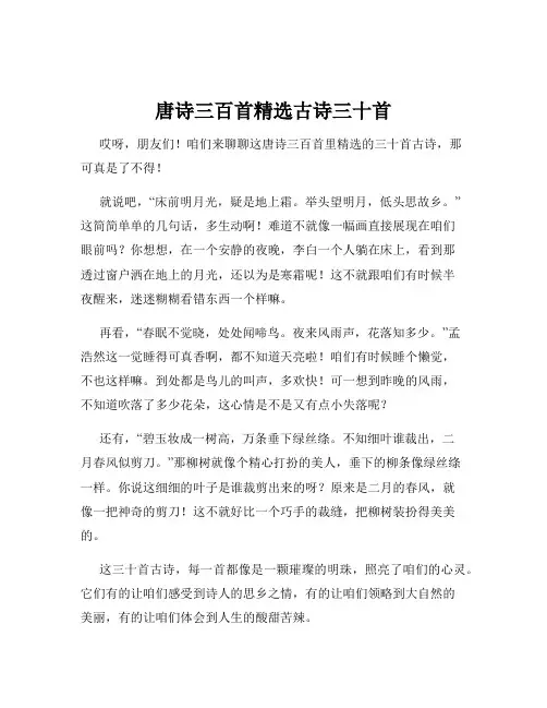 唐诗三百首精选古诗三十首