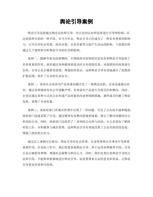 舆论引导案例
