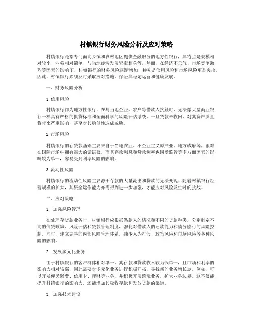村镇银行财务风险分析及应对策略