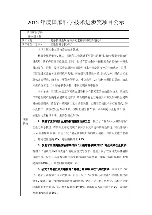 复杂稀贵金属物料多元素梯级回收关键技术