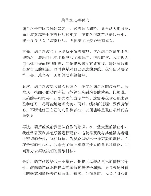 葫芦丝 心得体会
