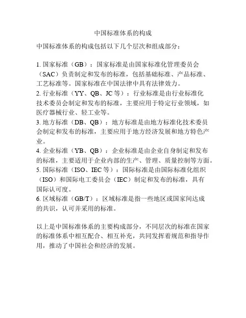 中国标准体系的构成