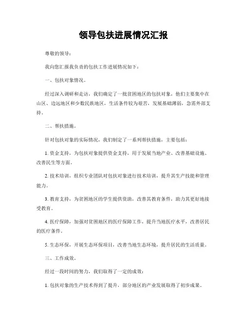 领导包扶进展情况汇报