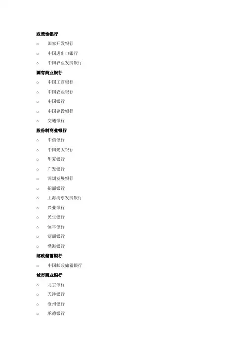 2012最全中国境内中资及外资银行名单和网址