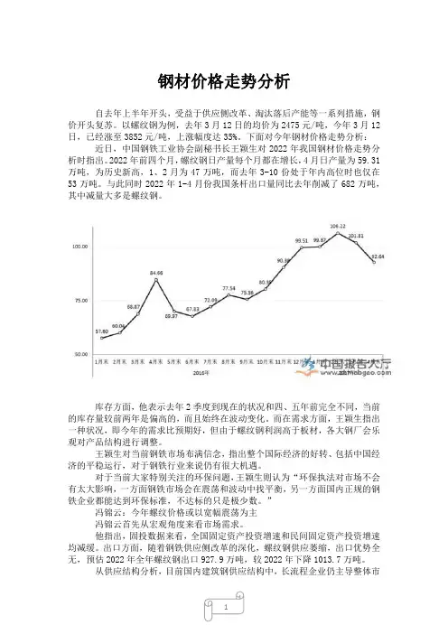 2023年钢材价格走势分析