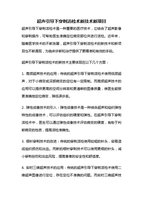 超声引导下穿刺活检术新技术新项目