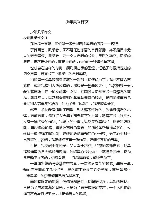 少年风采作文