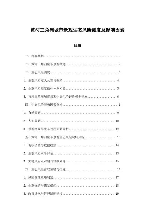 黄河三角洲城市景观生态风险测度及影响因素