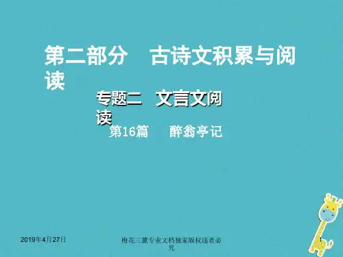 中考语文总复习第二部分古诗文积累与阅读专题二文言文阅读第篇醉翁亭记