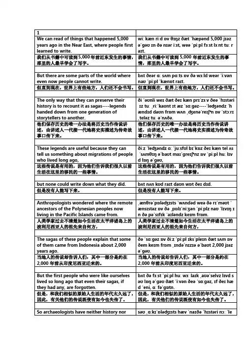 新概念英语第四册Lesson 1课文音标版讲义