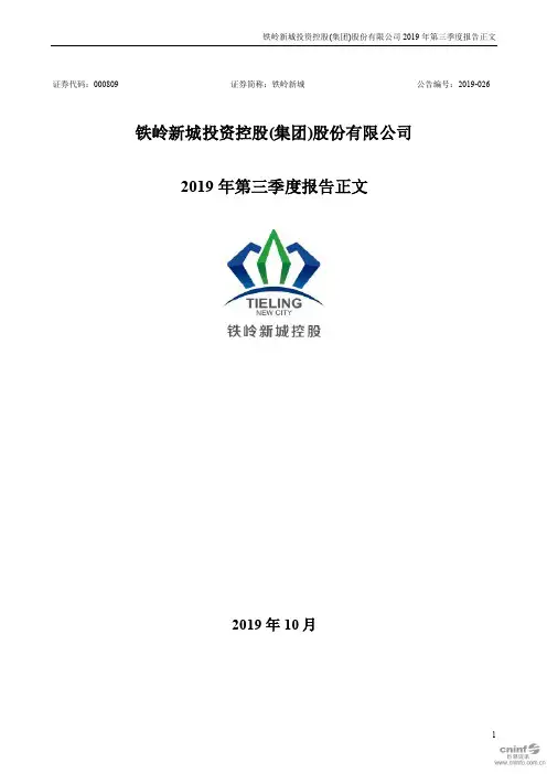 铁岭新城 2019 第三季度财报