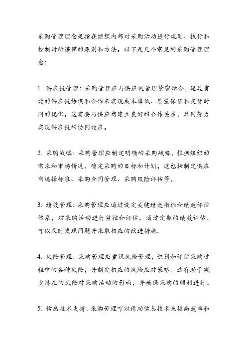 采购管理理念