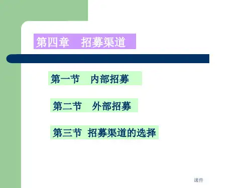强烈推荐员工招聘与甄选课件第四章招募渠道.ppt