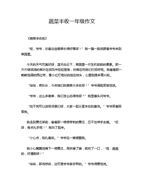蔬菜丰收一年级作文