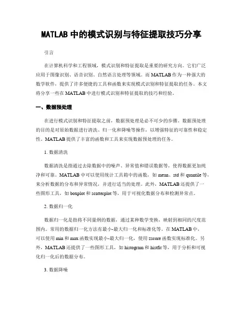 MATLAB中的模式识别与特征提取技巧分享