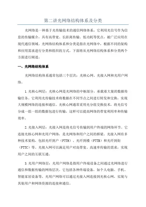 第二讲光网络结构体系及分类