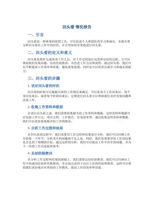 回头看 情况报告