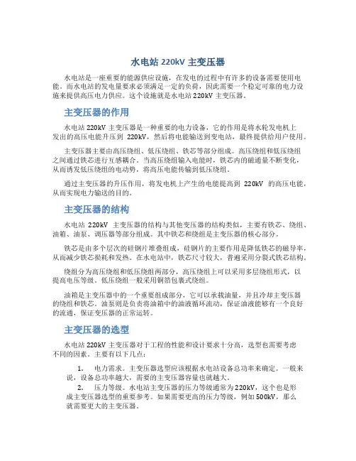水电站220kV主变压器