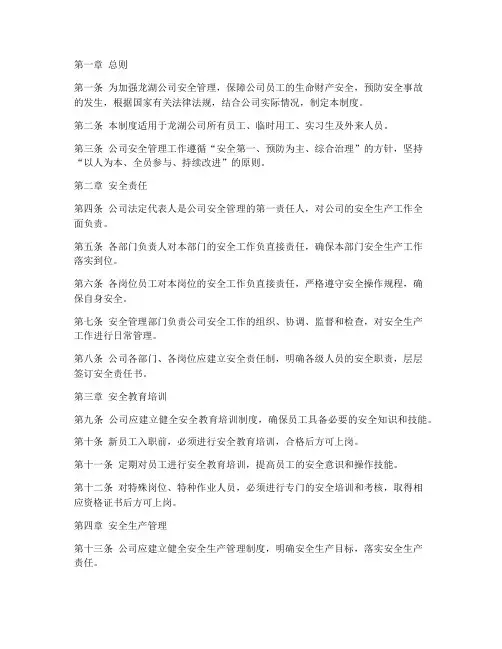 龙湖安全管理制度